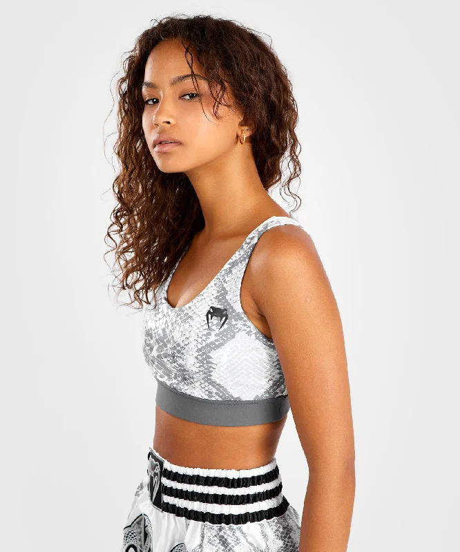 Muscle Women T Shirt for a Sporty and Casual LookVenum White Snake Sport Bra for Women - White Muscle Women T Shirt for a Sporty and Casual LookVenum White Snake Sport Bra for Women - White
