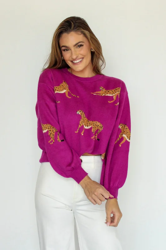 Hooded Women's Fleece - Lined Sweaters for WinterHooded Women's Fleece - Lined Sweaters for WinterWild Night Leopard Sweater In Magenta Hooded Women's Fleece - Lined Sweaters for WinterHooded Women's Fleece - Lined Sweaters for WinterWild Night Leopard Sweater In Magenta
