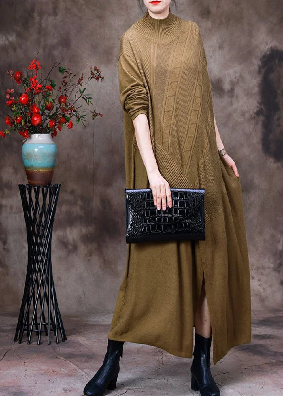 V - Neck Women's Ribbed Wool Sweaters for FallWomen Yellow Turtle Neck Asymmetrical Side Open Knit Long Sweater Winter V - Neck Women's Ribbed Wool Sweaters for FallWomen Yellow Turtle Neck Asymmetrical Side Open Knit Long Sweater Winter
