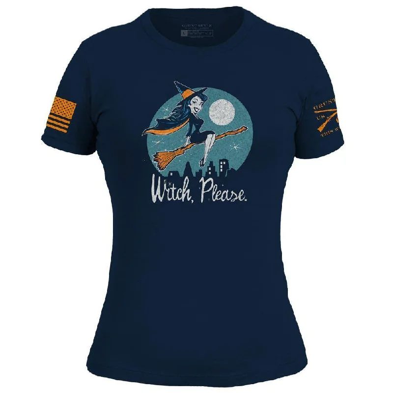Sleeveless Women T Shirt for Summer ComfortWomen's Witch, Please Slim Fit T-Shirt - Midnight Navy Sleeveless Women T Shirt for Summer ComfortWomen's Witch, Please Slim Fit T-Shirt - Midnight Navy