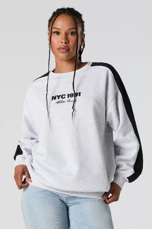 Women's graphic - printed sweatshirt featuring floral patterns for a feminine touchSporty Graphic Colourblock Sweatshirt Women's graphic - printed sweatshirt featuring floral patterns for a feminine touchSporty Graphic Colourblock Sweatshirt