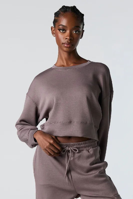 Women's color - block hoodie combining bold hues for a fashion - forward statementActive Cropped Crewneck Sweatshirt Women's color - block hoodie combining bold hues for a fashion - forward statementActive Cropped Crewneck Sweatshirt