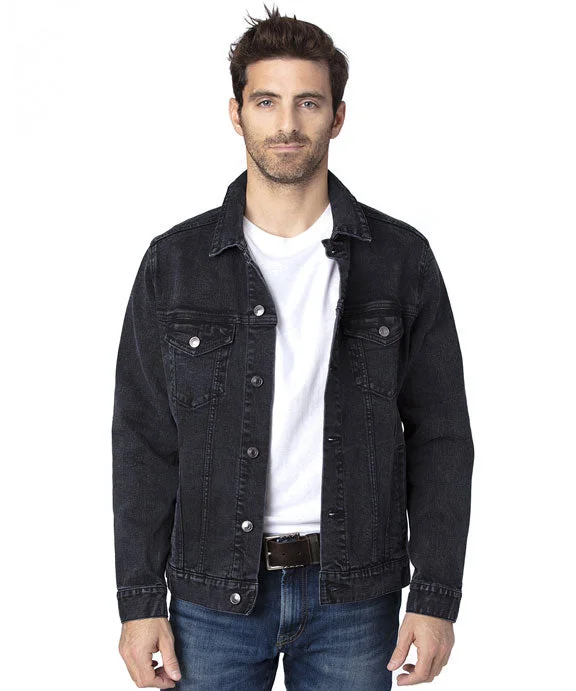 Women's color - block hoodie combining bold hues for a fashion - forward statement370J - Threadfast Apparel Unisex Denim Jacket | Black Denim Women's color - block hoodie combining bold hues for a fashion - forward statement370J - Threadfast Apparel Unisex Denim Jacket | Black Denim