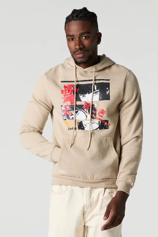 Women's hoodie with a detachable hood for customizable stylingAnime Graphic Fleece Hoodie Women's hoodie with a detachable hood for customizable stylingAnime Graphic Fleece Hoodie