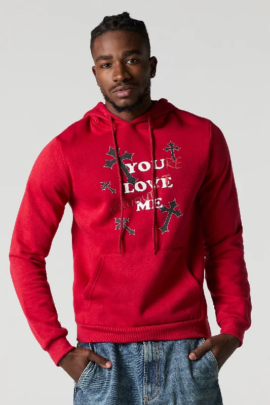 Women's color - block hoodie combining bold hues for a fashion - forward statementLost Without Me Graphic Fleece Hoodie Women's color - block hoodie combining bold hues for a fashion - forward statementLost Without Me Graphic Fleece Hoodie