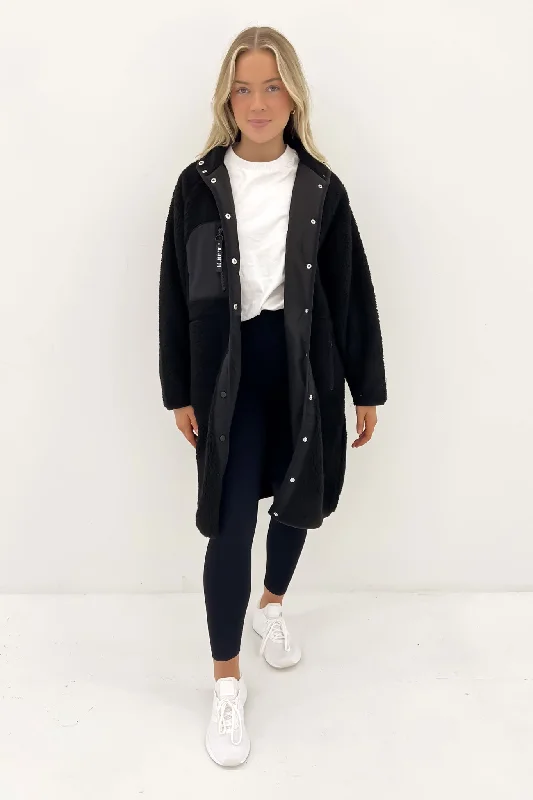 Women's double - breasted tweed jackets in classic colors for a sophisticated office lookActive Teddy Longline Jacket Black Women's double - breasted tweed jackets in classic colors for a sophisticated office lookActive Teddy Longline Jacket Black