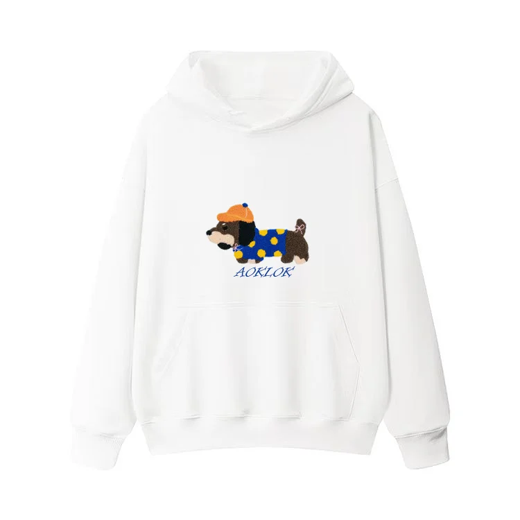 Women's fleece - lined hoodie with thumbholes for warmth in winterAG Embroidery Beret Dachshund Hoodie Women's fleece - lined hoodie with thumbholes for warmth in winterAG Embroidery Beret Dachshund Hoodie