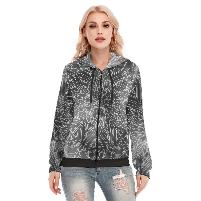 Women's zip - up sweatshirt in pastel blue for a soft and stylish outfitAll-Over Print Women's Hoodie With Zipper Women's zip - up sweatshirt in pastel blue for a soft and stylish outfitAll-Over Print Women's Hoodie With Zipper