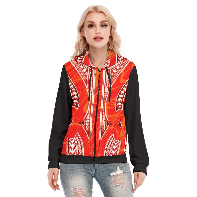 Women's crew - neck sweatshirt in a heather gray shade for a classic and versatile optionAll-Over Print Women's Hoodie With Zipper Women's crew - neck sweatshirt in a heather gray shade for a classic and versatile optionAll-Over Print Women's Hoodie With Zipper