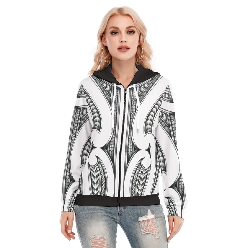 Women's oversized cropped hoodie with drawstrings for a trendy lookAll-Over Print Women's Hoodie With Zipper Women's oversized cropped hoodie with drawstrings for a trendy lookAll-Over Print Women's Hoodie With Zipper
