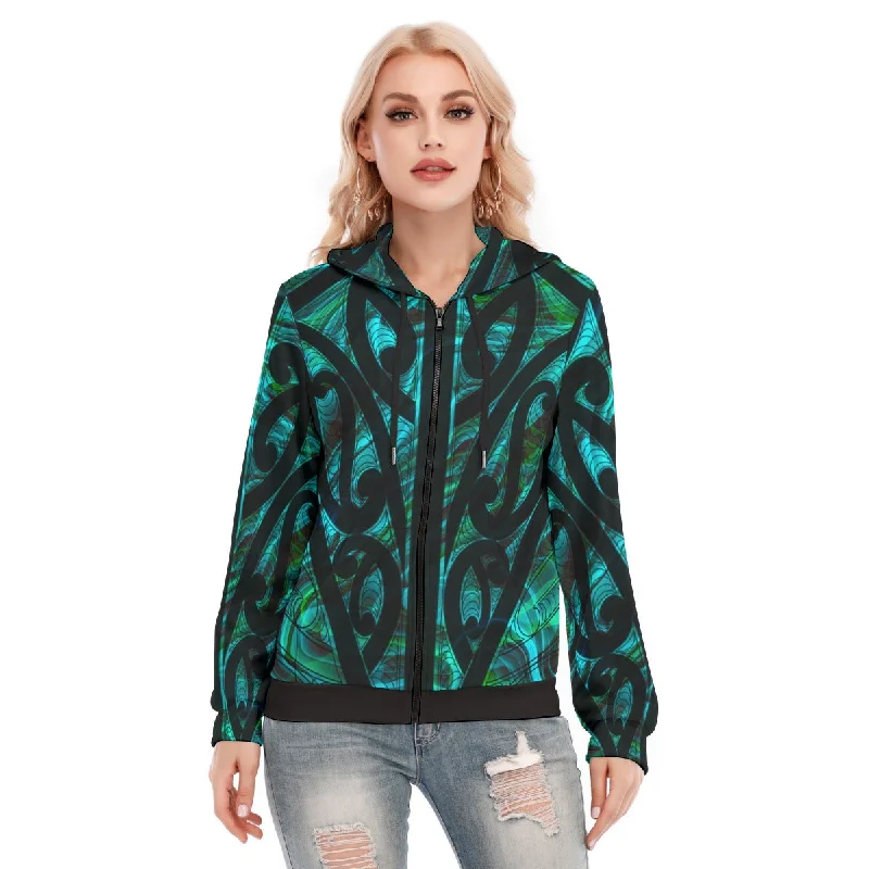 Women's hoodie with a glittery print for a glamorous and sparkly appearanceAll-Over Print Women's Hoodie With Zipper Women's hoodie with a glittery print for a glamorous and sparkly appearanceAll-Over Print Women's Hoodie With Zipper