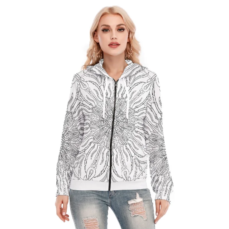 Women's hoodie with a detachable hood for customizable stylingAll-Over Print Women's Hoodie With Zipper Women's hoodie with a detachable hood for customizable stylingAll-Over Print Women's Hoodie With Zipper
