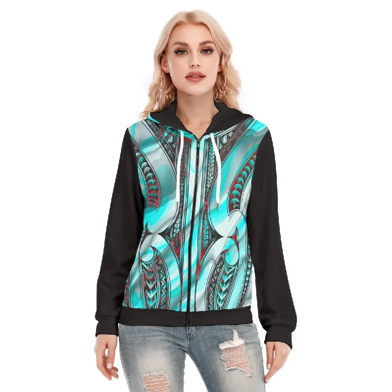 Women's hoodie with a detachable hood for customizable stylingAll-Over Print Women's Hoodie With Zipper Women's hoodie with a detachable hood for customizable stylingAll-Over Print Women's Hoodie With Zipper