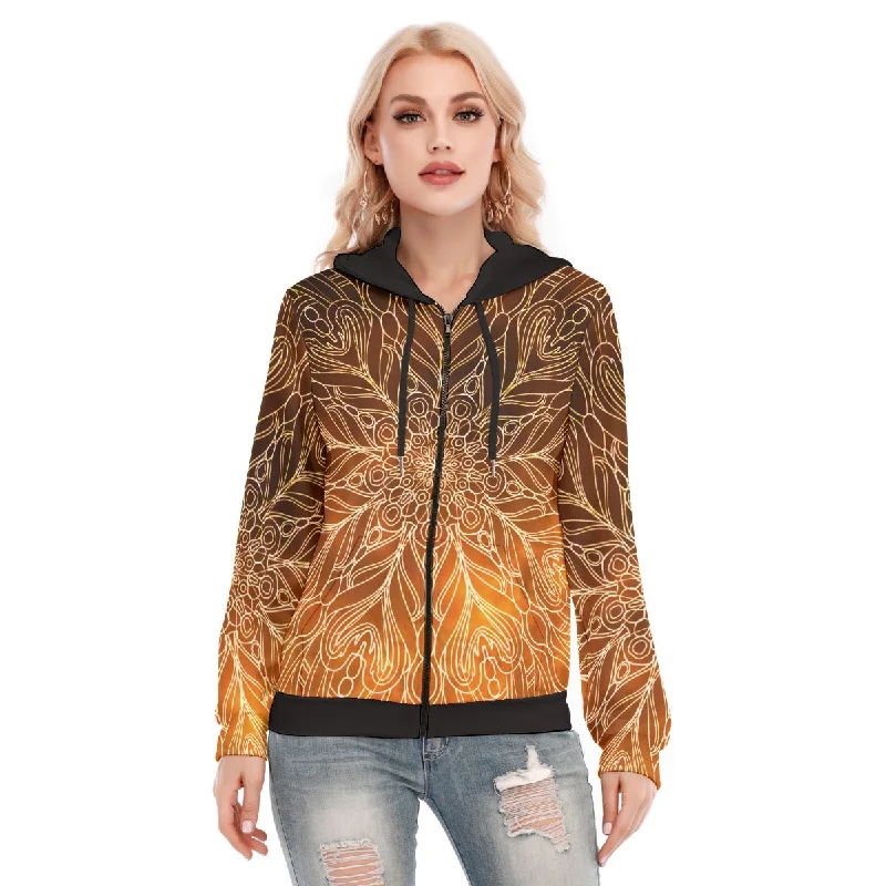 Women's sherpa - lined hoodie for extreme cold weather outdoor activitiesAll-Over Print Women's Hoodie With Zipper Women's sherpa - lined hoodie for extreme cold weather outdoor activitiesAll-Over Print Women's Hoodie With Zipper