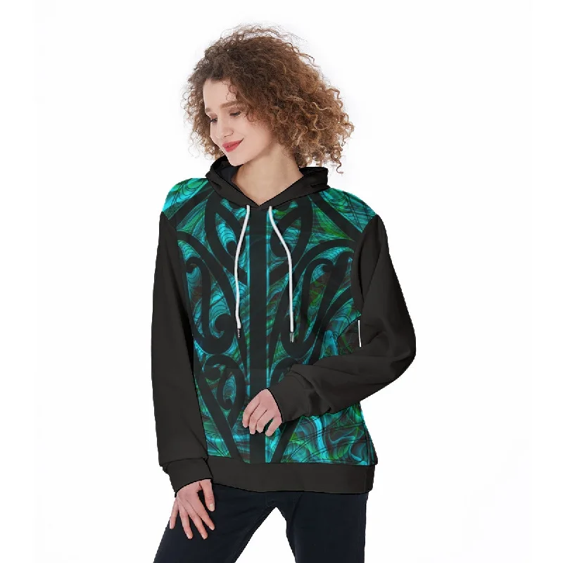 Women's mock - neck sweatshirt made of moisture - wicking material for fitness useAll-Over Print Women's Pullover Hoodie Women's mock - neck sweatshirt made of moisture - wicking material for fitness useAll-Over Print Women's Pullover Hoodie