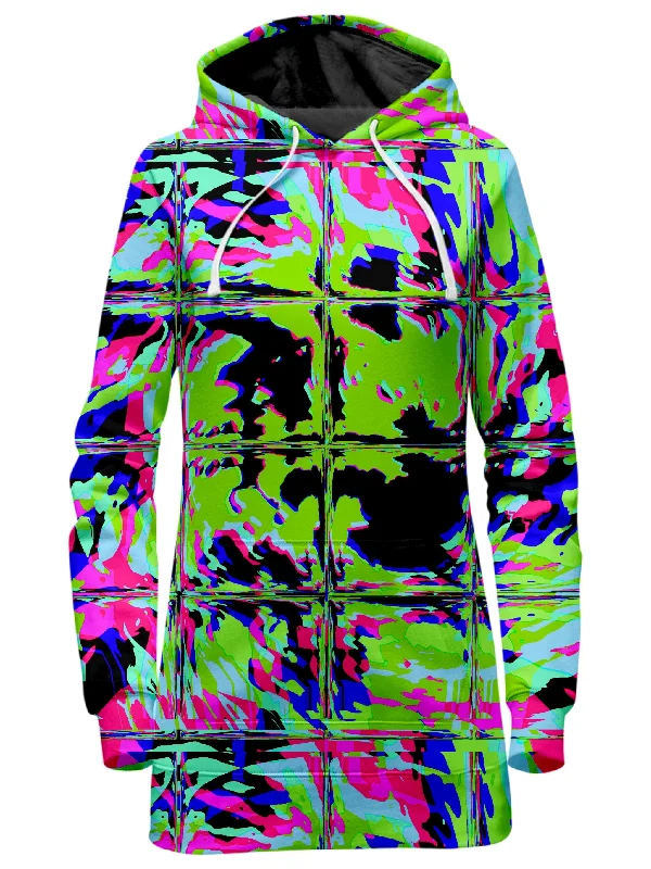 Women's mock - neck sweatshirt made of moisture - wicking material for fitness useBlacklight Rave Glitch Hoodie Dress Women's mock - neck sweatshirt made of moisture - wicking material for fitness useBlacklight Rave Glitch Hoodie Dress