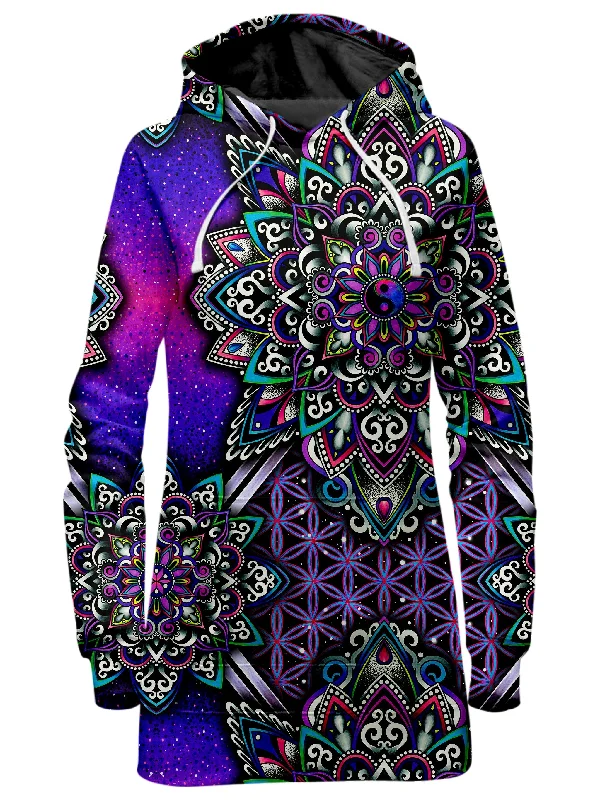 Women's pullover hoodie with a side slit for a modern and relaxed fitBlooming Balance Hoodie Dress Women's pullover hoodie with a side slit for a modern and relaxed fitBlooming Balance Hoodie Dress