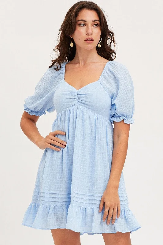 Lace - Embellished Women Dress for an Elegant and Sophisticated AppearanceBlue Dress Short Sleeve Mini Lace - Embellished Women Dress for an Elegant and Sophisticated AppearanceBlue Dress Short Sleeve Mini