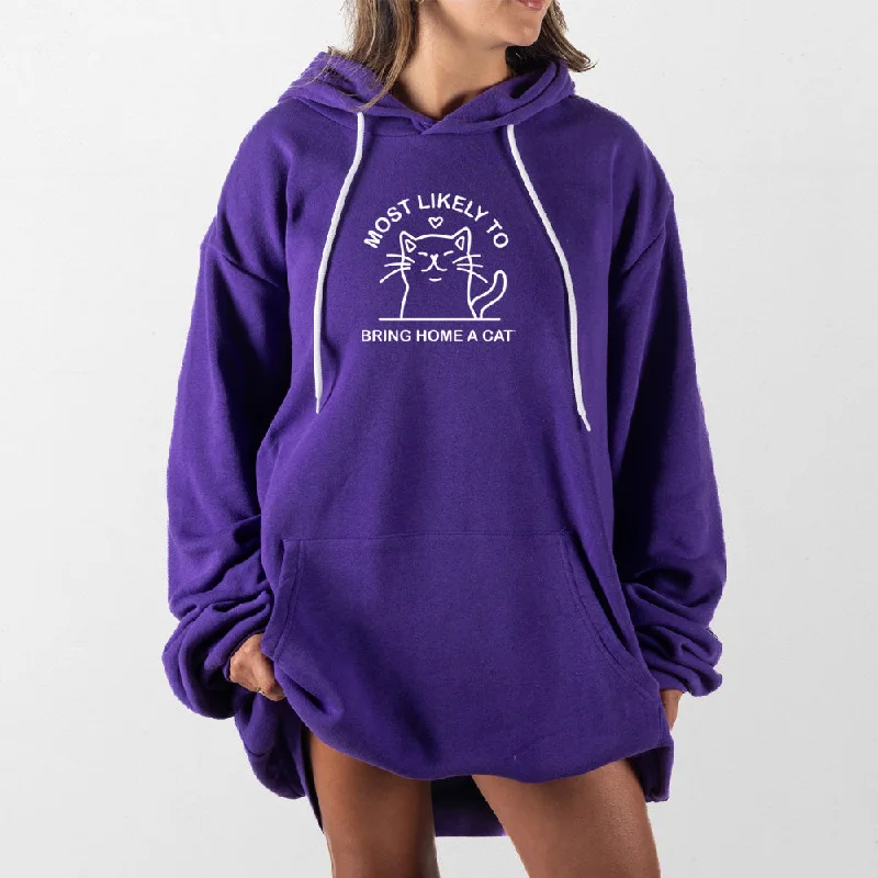 Women's fleece - lined hoodie with thumbholes for warmth in winterBring Home a Cat Giant Hoodie Women's fleece - lined hoodie with thumbholes for warmth in winterBring Home a Cat Giant Hoodie