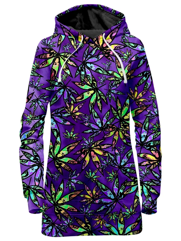 Women's sherpa - lined hoodie for extreme cold weather outdoor activitiesCannabis Cascade Hoodie Dress Women's sherpa - lined hoodie for extreme cold weather outdoor activitiesCannabis Cascade Hoodie Dress