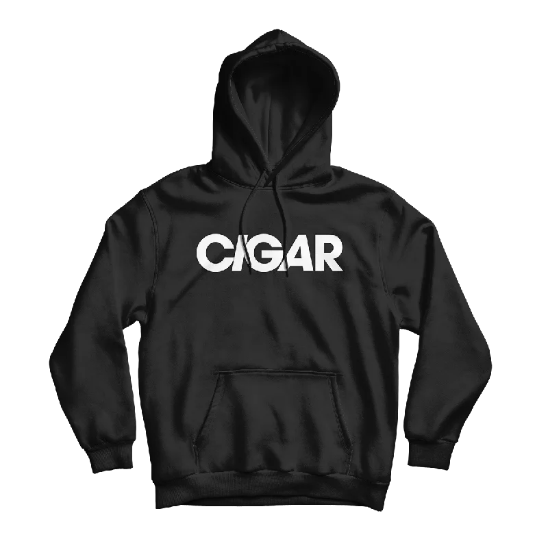 Women's quarter - zip sweatshirt made of organic cotton for eco - conscious fashionCIGAR - "Logo" (Black) (Pullover Hoodie) Women's quarter - zip sweatshirt made of organic cotton for eco - conscious fashionCIGAR - "Logo" (Black) (Pullover Hoodie)