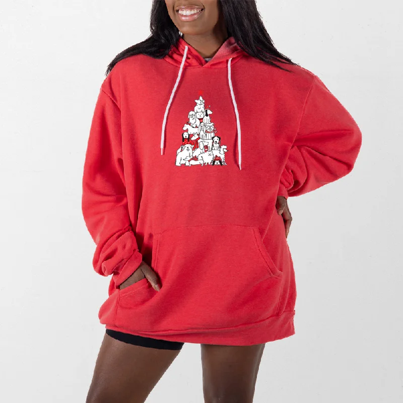 Women's sherpa - lined hoodie for extreme cold weather outdoor activitiesDog Christmas Tree Giant Hoodie Women's sherpa - lined hoodie for extreme cold weather outdoor activitiesDog Christmas Tree Giant Hoodie