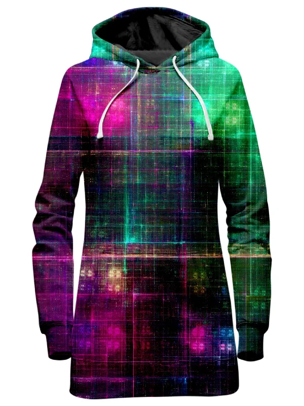 Women's fleece - lined hoodie with thumbholes for warmth in winterFractal Matrix Hoodie Dress Women's fleece - lined hoodie with thumbholes for warmth in winterFractal Matrix Hoodie Dress