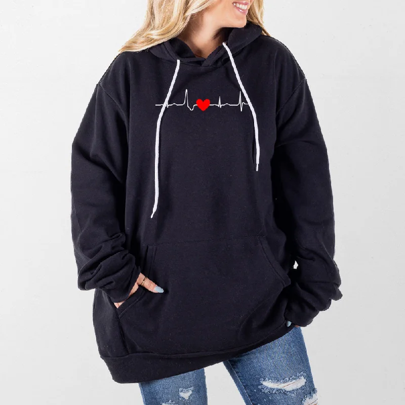 Women's tie - front hoodie in a lightweight fabric for summer layeringHeartbeat Giant Hoodie Women's tie - front hoodie in a lightweight fabric for summer layeringHeartbeat Giant Hoodie
