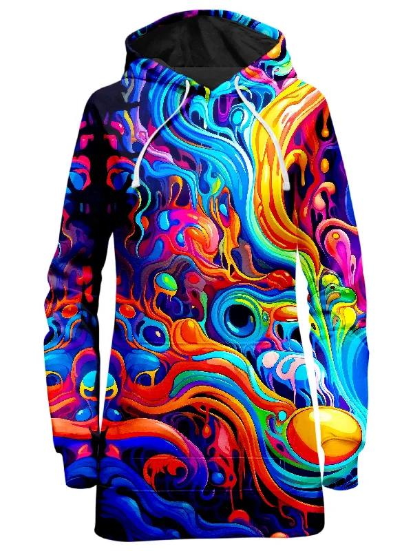 Women's mock - neck sweatshirt made of moisture - wicking material for fitness useKandi Swirl Hoodie Dress Women's mock - neck sweatshirt made of moisture - wicking material for fitness useKandi Swirl Hoodie Dress