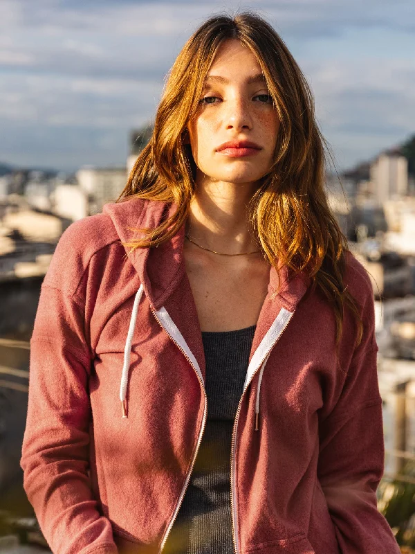Women's shearling - lined suede jackets for ultimate warmth and luxuryLived in Lounge Zip Hoodie - Rosewood Women's shearling - lined suede jackets for ultimate warmth and luxuryLived in Lounge Zip Hoodie - Rosewood