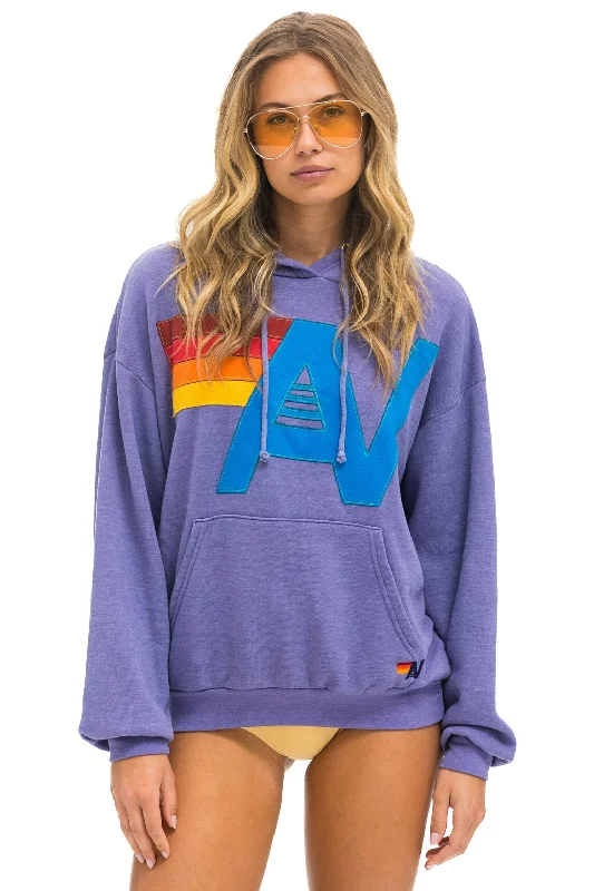 Women's fleece - lined hoodie with thumbholes for warmth in winterLOGO STITCH PULLOVER RELAXED HOODIE - LAVENDER Women's fleece - lined hoodie with thumbholes for warmth in winterLOGO STITCH PULLOVER RELAXED HOODIE - LAVENDER