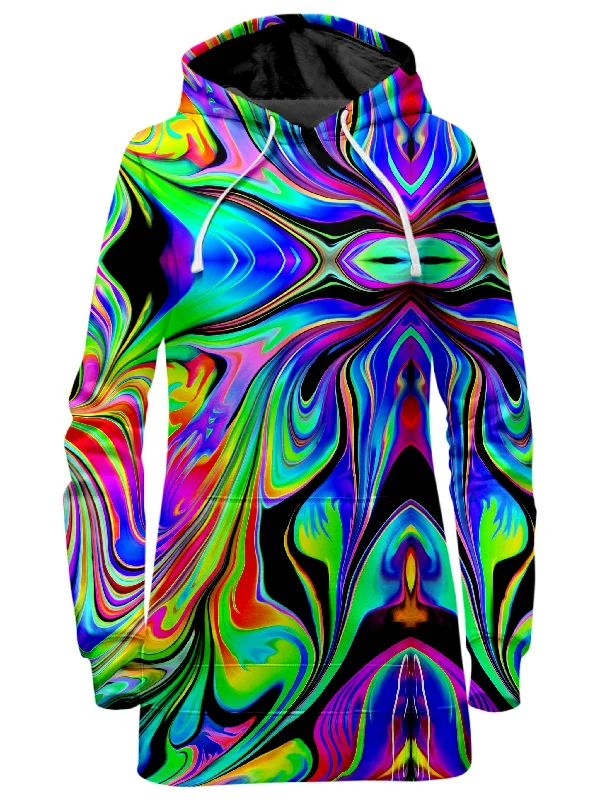 Women's quarter - zip sweatshirt made of organic cotton for eco - conscious fashionMacro Dose Hoodie Dress