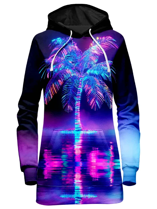 Women's zip - front sweatshirt with contrast stitching for a sporty aestheticMoon Lit Hoodie Dress Women's zip - front sweatshirt with contrast stitching for a sporty aestheticMoon Lit Hoodie Dress