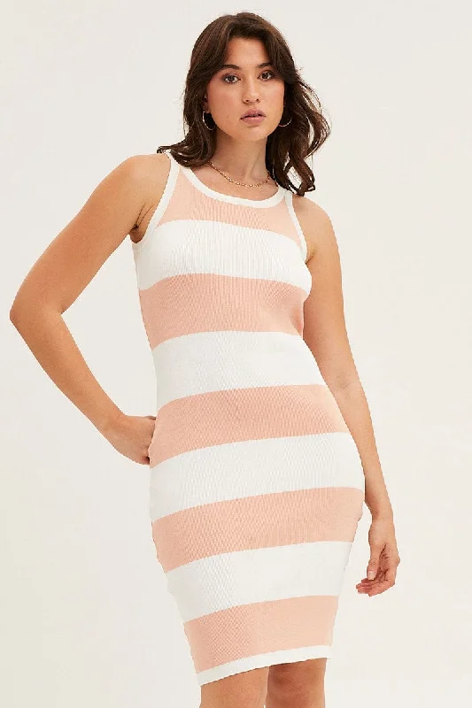 Sleeveless Women Dress in Bright Colors for Summer PartiesMulti Kint Dress