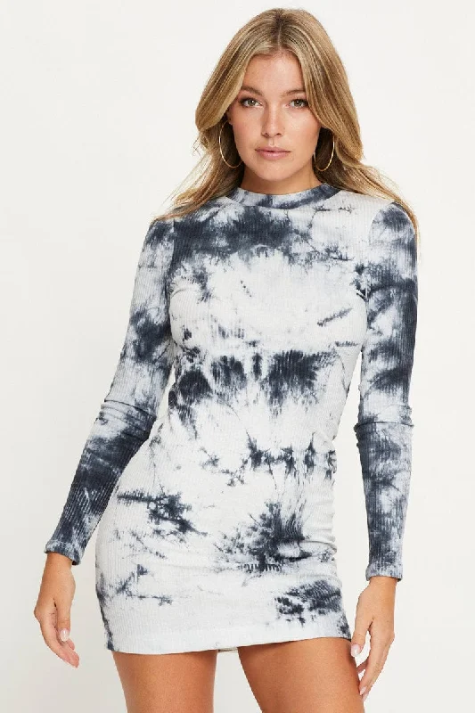 Lace - Embellished Women Dress for an Elegant and Sophisticated AppearanceMulti Low Back Tie Dye Bodycon Mini Dress Lace - Embellished Women Dress for an Elegant and Sophisticated AppearanceMulti Low Back Tie Dye Bodycon Mini Dress
