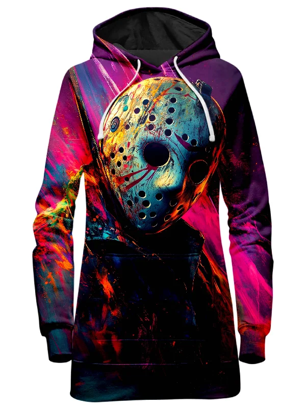 Women's sweatshirt with a mesh panel insert for breathability during workoutsNeon Nightmare Hoodie Dress Women's sweatshirt with a mesh panel insert for breathability during workoutsNeon Nightmare Hoodie Dress