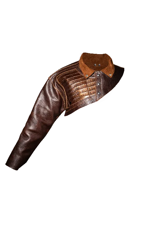 Women's quilted puffer jackets in a cropped silhouette for a modern twistOUTLAW LEATHER - WELDING JACKET - ONE SLEEVE LEATHER JACKETS - CAIMAN Women's quilted puffer jackets in a cropped silhouette for a modern twistOUTLAW LEATHER - WELDING JACKET - ONE SLEEVE LEATHER JACKETS - CAIMAN