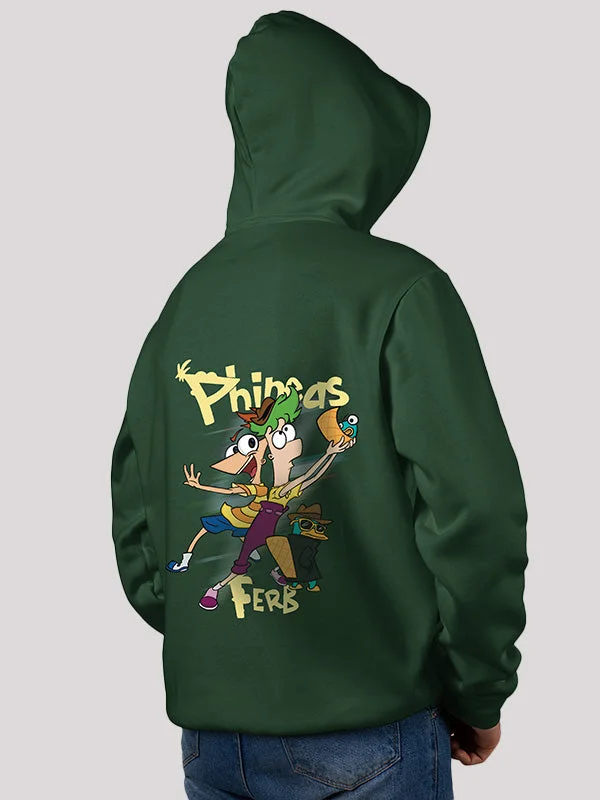 Women's cropped sweatshirt with a lace - trimmed hem for a romantic lookPhineas and Ferb Women's Hoodie Women's cropped sweatshirt with a lace - trimmed hem for a romantic lookPhineas and Ferb Women's Hoodie