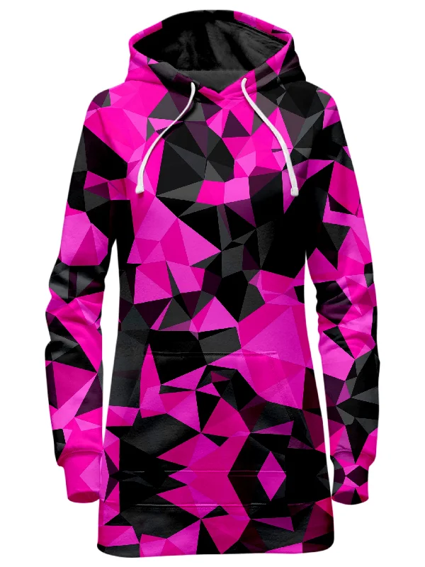 Women's graphic - printed sweatshirt featuring floral patterns for a feminine touchPink and Black Geo Hoodie Dress Women's graphic - printed sweatshirt featuring floral patterns for a feminine touchPink and Black Geo Hoodie Dress