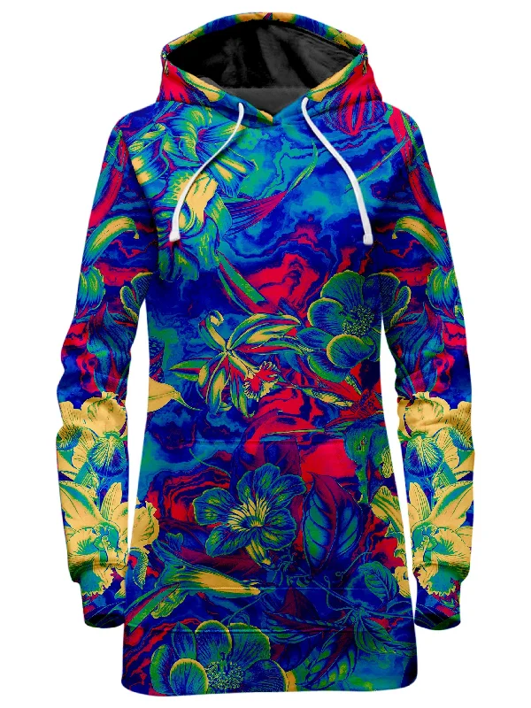 Women's fleece - lined hoodie with thumbholes for warmth in winterPoisonous Flowers Hoodie Dress Women's fleece - lined hoodie with thumbholes for warmth in winterPoisonous Flowers Hoodie Dress