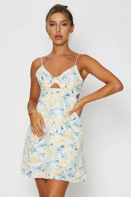 Printed Abstract Women Dress for a Modern and Artistic AppealPrint A Line Dress Mini Printed Abstract Women Dress for a Modern and Artistic AppealPrint A Line Dress Mini
