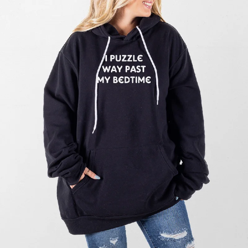Women's hoodie with a detachable hood for customizable stylingPuzzle Past Bedtime Giant Hoodie Women's hoodie with a detachable hood for customizable stylingPuzzle Past Bedtime Giant Hoodie