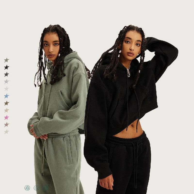 Women's hoodie with a kangaroo pocket and a pom - pom drawstring for added charmThickened And Padded Hooded Solid Color Sweater Women's hoodie with a kangaroo pocket and a pom - pom drawstring for added charmThickened And Padded Hooded Solid Color Sweater