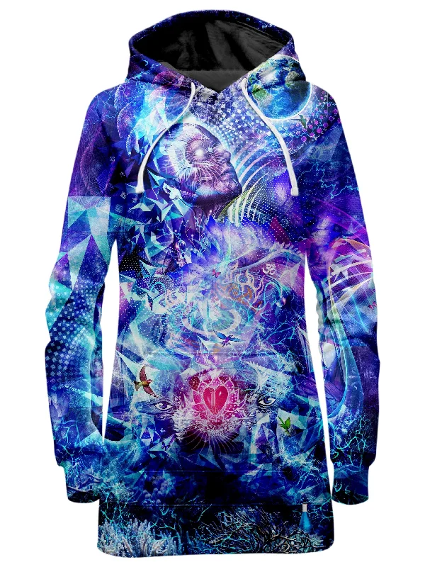 Women's hoodie with a kangaroo pocket and a pom - pom drawstring for added charmTranscension Hoodie Dress Women's hoodie with a kangaroo pocket and a pom - pom drawstring for added charmTranscension Hoodie Dress