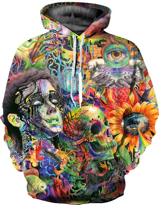 Women's quarter - zip sweatshirt made of organic cotton for eco - conscious fashionTrippy Abstract Sweat Hoodie Women's quarter - zip sweatshirt made of organic cotton for eco - conscious fashionTrippy Abstract Sweat Hoodie