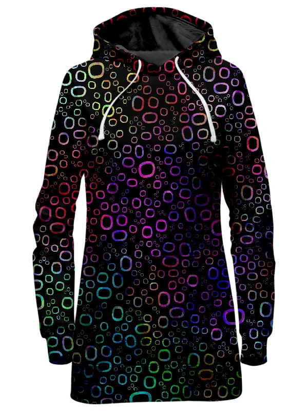 Women's hoodie with a glittery print for a glamorous and sparkly appearanceTrippy Color Journey Hoodie Dress Women's hoodie with a glittery print for a glamorous and sparkly appearanceTrippy Color Journey Hoodie Dress