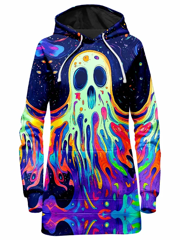 Women's hoodie with a glittery print for a glamorous and sparkly appearanceTrippy Hollow Hoodie Dress Women's hoodie with a glittery print for a glamorous and sparkly appearanceTrippy Hollow Hoodie Dress