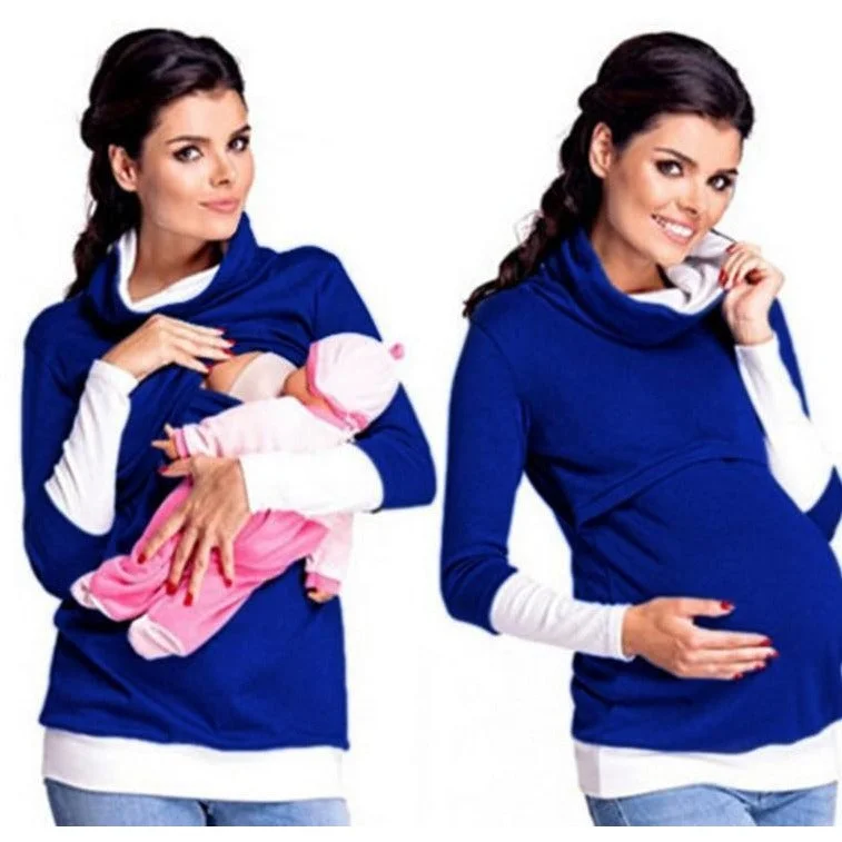 Women's mock - neck sweatshirt made of moisture - wicking material for fitness useWomen's Cotton Maternity Breastfeeding Hoodie Women's mock - neck sweatshirt made of moisture - wicking material for fitness useWomen's Cotton Maternity Breastfeeding Hoodie