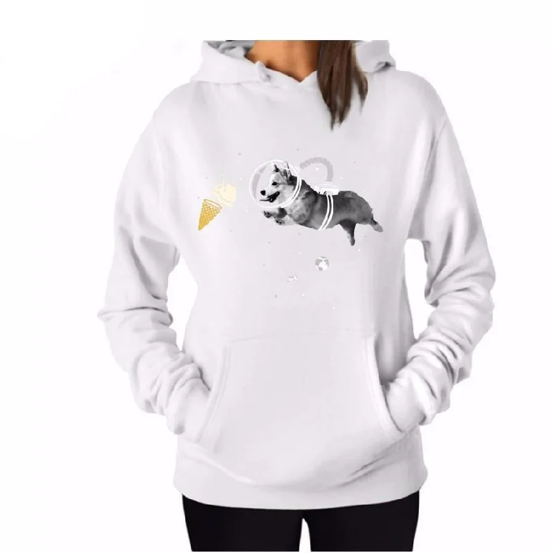 Women's color - block hoodie combining bold hues for a fashion - forward statementWomen's Cotton Solid Colour Dog Icecream Hoodie Women's color - block hoodie combining bold hues for a fashion - forward statementWomen's Cotton Solid Colour Dog Icecream Hoodie