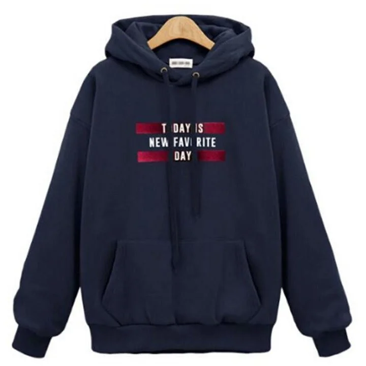 Women's fleece - lined hoodie with thumbholes for warmth in winterWomen's Today Is New Favourite Day Hoodie Women's fleece - lined hoodie with thumbholes for warmth in winterWomen's Today Is New Favourite Day Hoodie